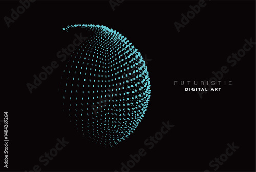 futuristic abstract digital cyan wave line art, dynamic 3d terrain mesh with particle grid, technology wireframe landscape, cyber data flow visualization for modern sci-fi background creative design