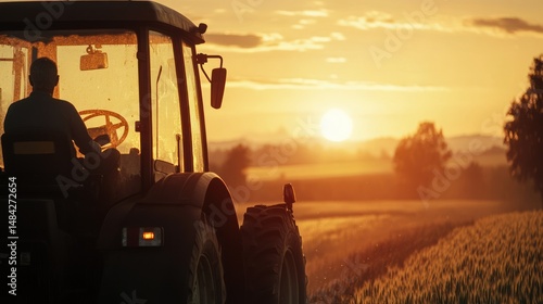 A farmer driving a tractor at sunrise, ready for a day in the fields --ar 16:9 --v 6.1 Job ID: ec6aaa9c-69e8-4ea7-918a-32b923a430a4