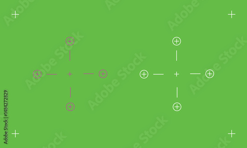 Green Screen with Camera Focus Overlay Tracking Markers Chroma Key with Green Screen Background.