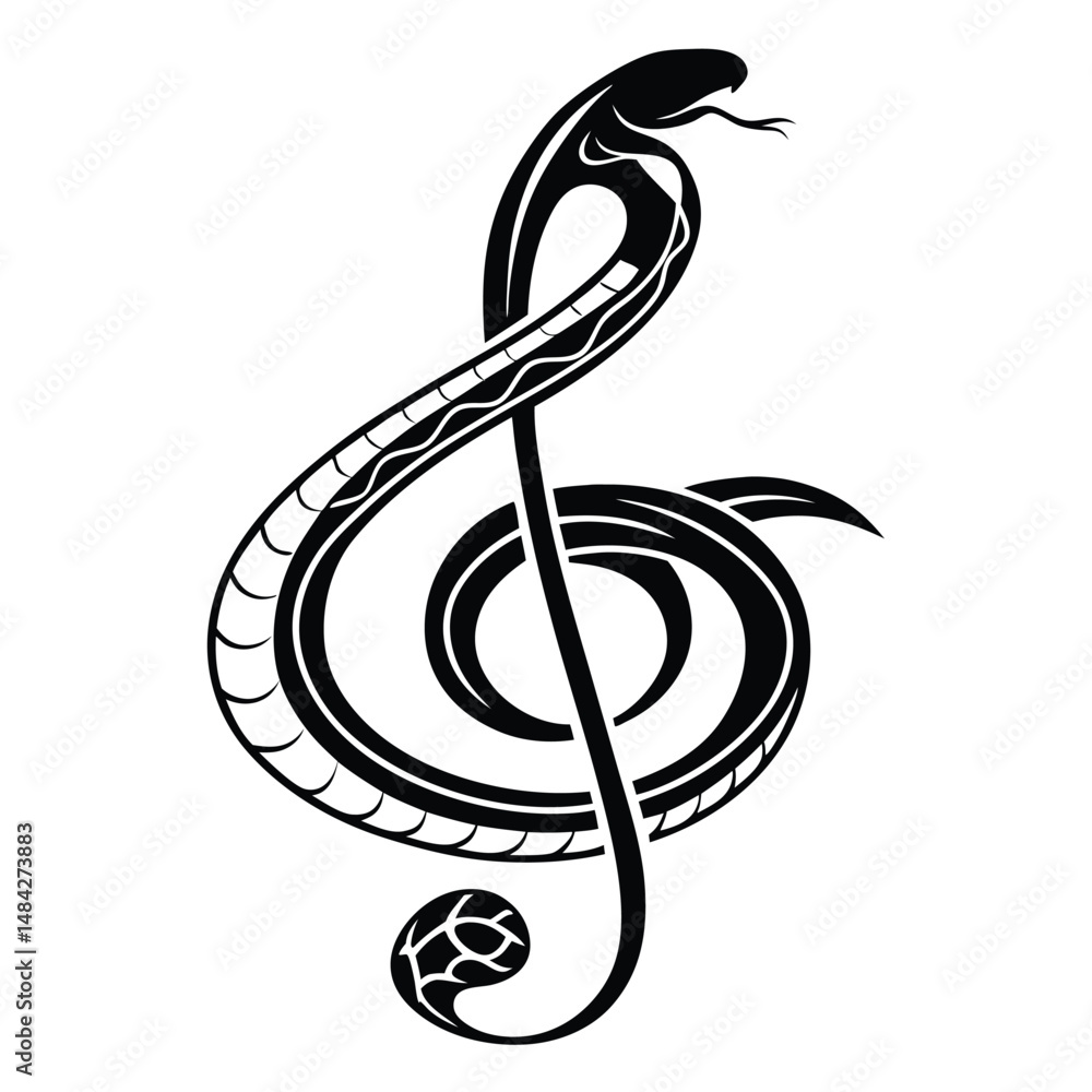 Obraz premium a-beautifully-curved-silhouette-of-a-snake-in-the-.eps