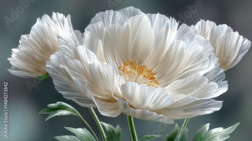 Obraz na płótnie Elegant White Flowers Soft Petals AI Art Nature Photography w salonie