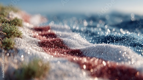 Obraz na płótnie Sparkling Sand Dune Texture Summer Beach Coastal Scene Abstract Background w salonie