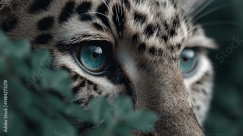 Obraz na płótnie Stunning Close up of Snow Leopard Eye Wildlife Nature Big Cat Predator Endangered Spe w salonie