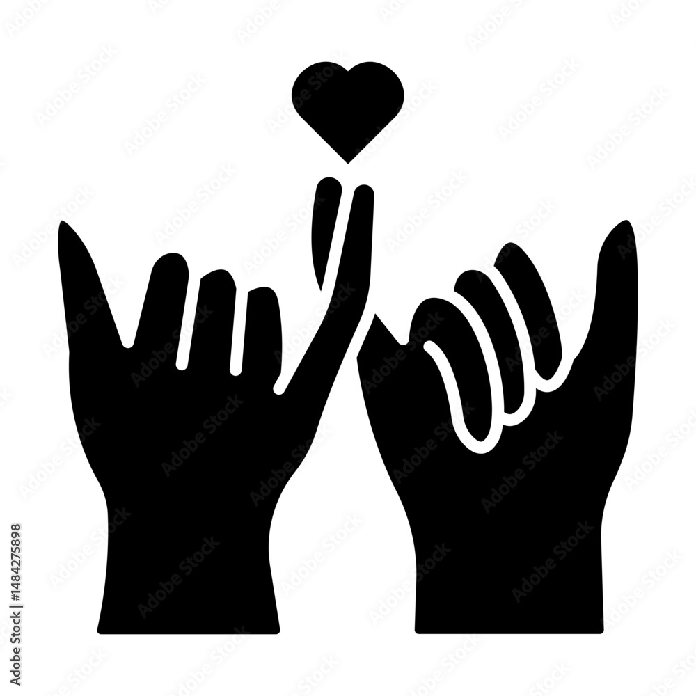 Obraz premium Pinky swear, or pinky promise thin line icon , vector illustration on white background