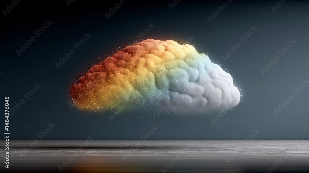 Rainbow Brain Cloud Creativity Inspiration Mental Health