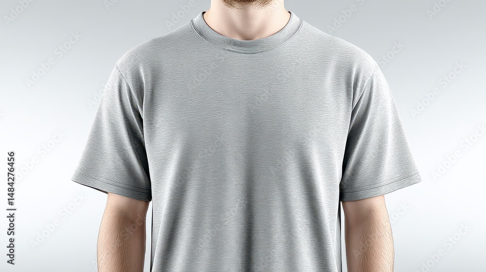Grey T Shirt Mockup Apparel Design Template Clothing Fashion Blank Tee Casual Style