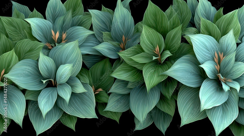 Lush Green Hosta Plants Botanical Wallpaper Nature Background
