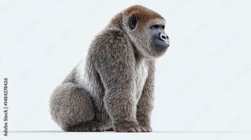 Majestic Gorilla AI Generated Photorealistic Wildlife Image