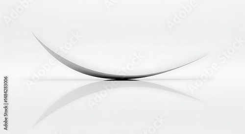 White Abstract Curve: Minimalist Form and Reflection