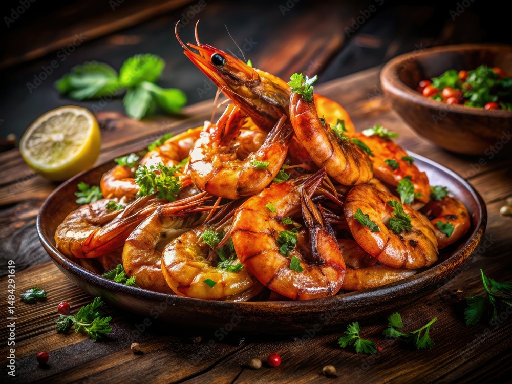 Low Light Seafood Photography: Blackened Shrimp, Delicious Cajun Cuisine, Night Food Photography, Dark Moody Food Photo, Gourmet Seafood Low Light Seafood Photography: Blackened Shrimp, Delicious Cajun Cuisine, Night Food Photography, Dark Moody Food Photo, Gourmet Seafood