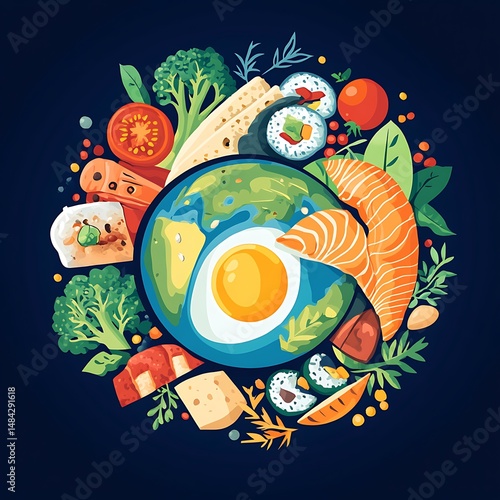 Global cuisine, diverse foods encircle Earth