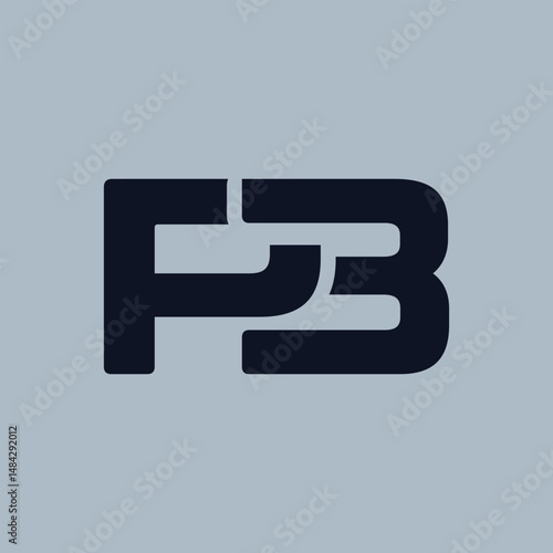 this is a simple flat logo design of an initial P3 that looks bold in black color on a white background
