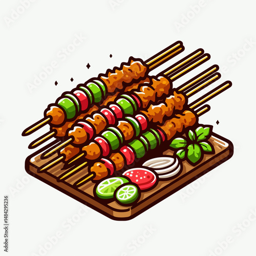 satay food vector illustration