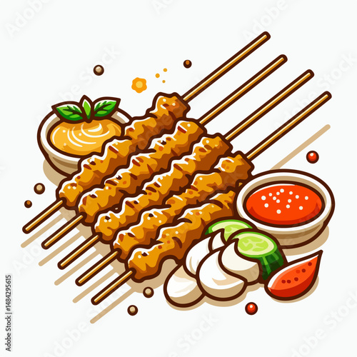 satay food vector illustration