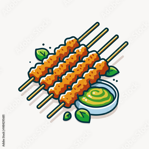 satay food vector illustration