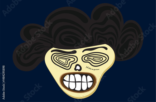 fierce-faced mistress character, Ladies face carton vector, print, adobe illutrator
