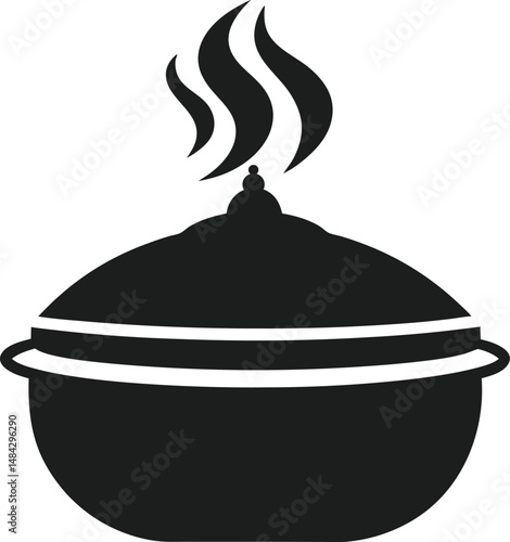 Food Vector Silhouettes: Biryani, Kebab, Tea, and sweets (vector, silhouette, minimal, etc.).
