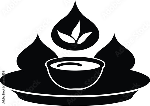 Food Vector Silhouettes: Biryani, Kebab, Tea, and sweets (vector, silhouette, minimal, etc.).
