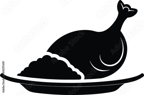 Food Vector Silhouettes: Biryani, Kebab, Tea, and sweets (vector, silhouette, minimal, etc.).
