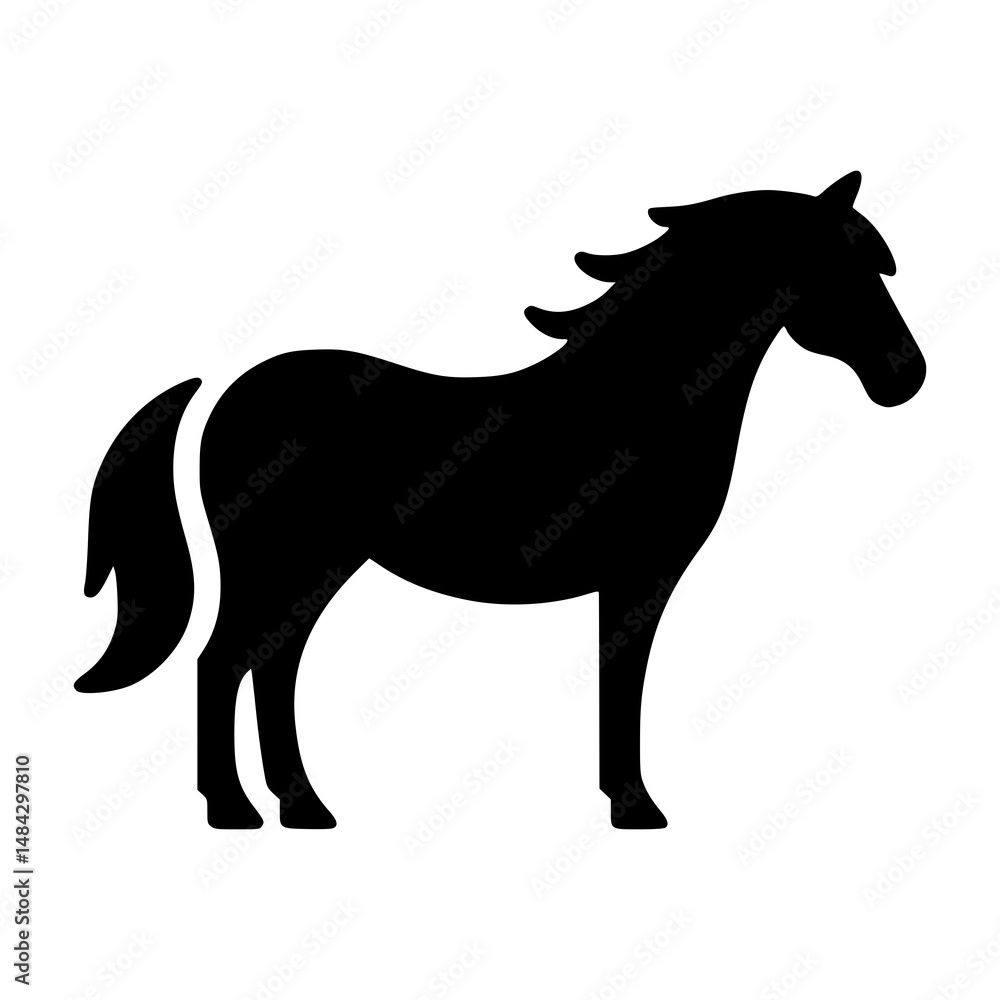 Horse silhouette, simple icon Horse silhouette, simple icon