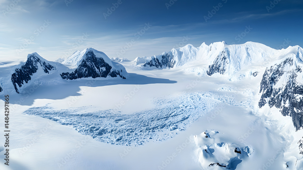 Fototapeta premium Glacier and Snow Mountain Natural Landscape High Definition