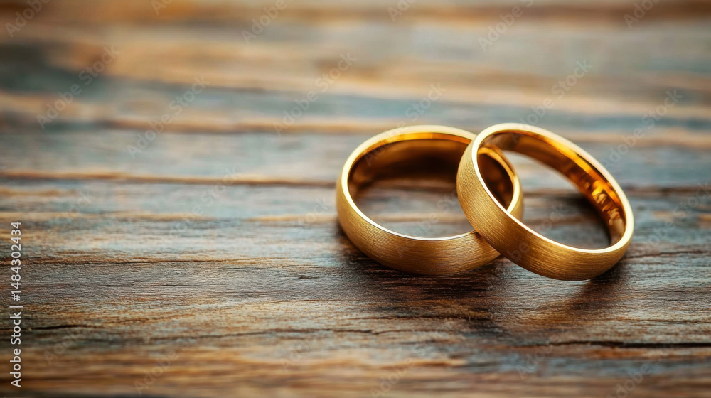 gold ring on white table on wedding backgound with copy space gold ring on white table on wedding backgound with copy space