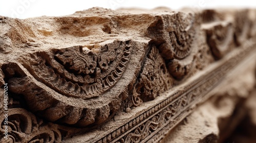 Ancient Stone Carving Detail: Intricate details of ancient stone carvings, showcasing the artistry and craftsmanship of a bygone era. The textures and patterns speak volumes about history and culture.