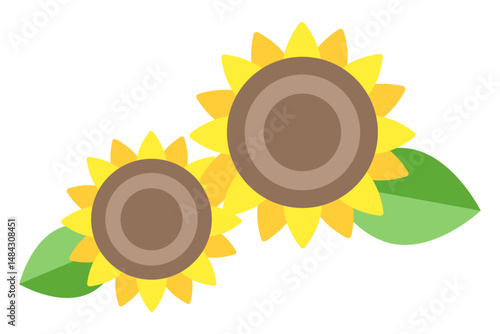 ひまわりの花 ベクター素材イラスト