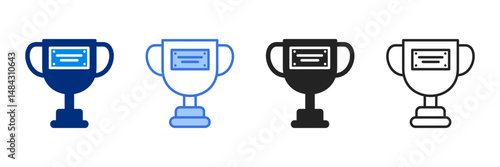 Trophy  Icon Set Multiple Style Vector Illustration 