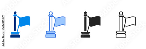 Flag  Icon Set Multiple Style Vector Illustration 