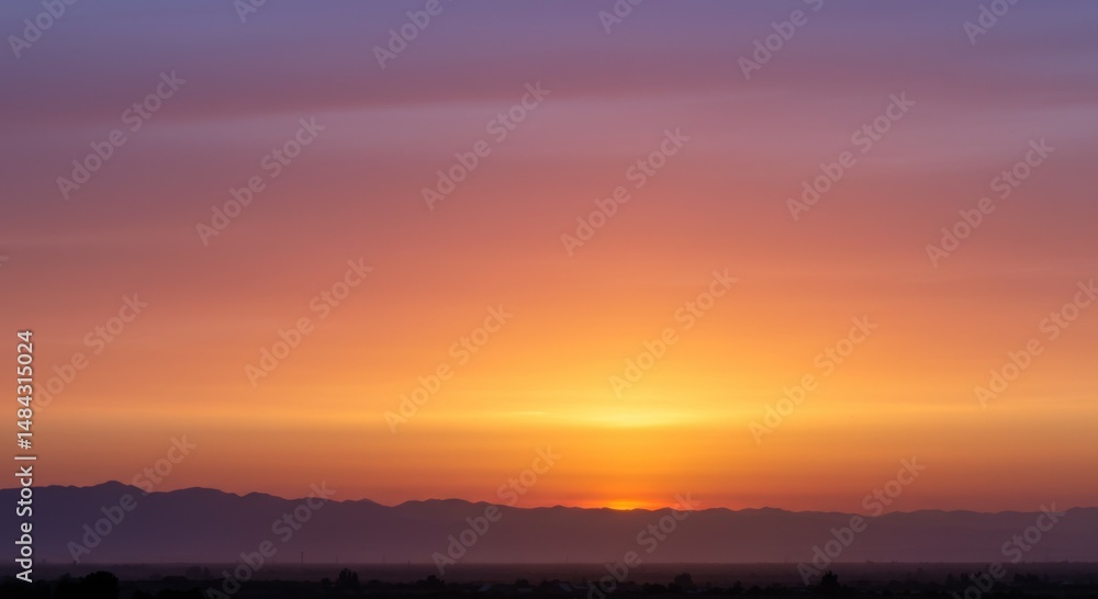 Vibrant City Skyline Sunset with Orange Pink Purple Hues Vibrant City Skyline Sunset with Orange Pink Purple Hues