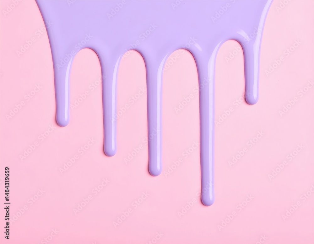 A smooth, dripping lavender paint contrasts beautifully against a soft pink background, creating a playful and artistic vibe A smooth, dripping lavender paint contrasts beautifully against a soft pink background, creating a playful and artistic vibe