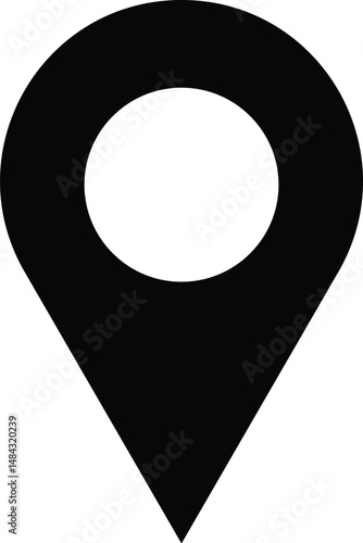 Silhouette map point location icon vector template.Silhouette map point location icon image,location pin vector free,