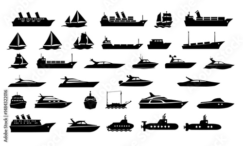 Silhouettes of Watercraft: A Vector Collection