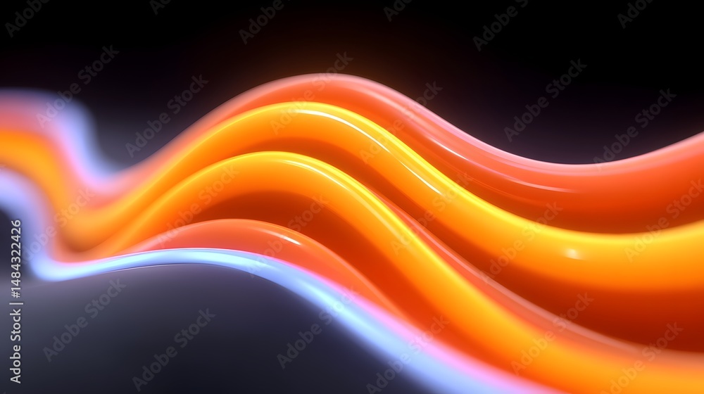 Obraz premium 3D Abstract Colorful Curved Tech Background