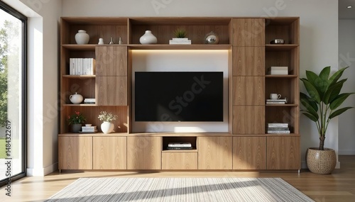 Wallpaper Mural Stylish modern cabinet adds storage and design to a living room Home decor, organization, furniture, interior design , white cabinet, freestanding cabinet Torontodigital.ca