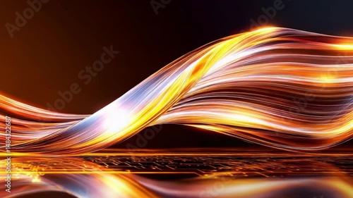 Vibrant Colorful Abstract Wave Design with Glowing Effects and Light Trails in Dynamic Motion