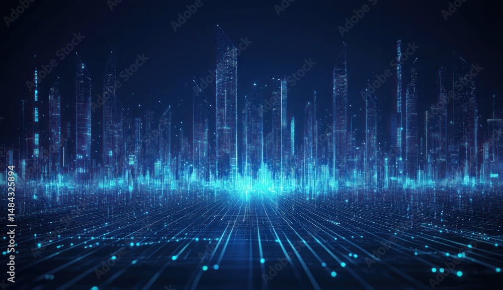 Digital Metropolis: A Futuristic Cityscape of Light and Data Digital Metropolis: A Futuristic Cityscape of Light and Data