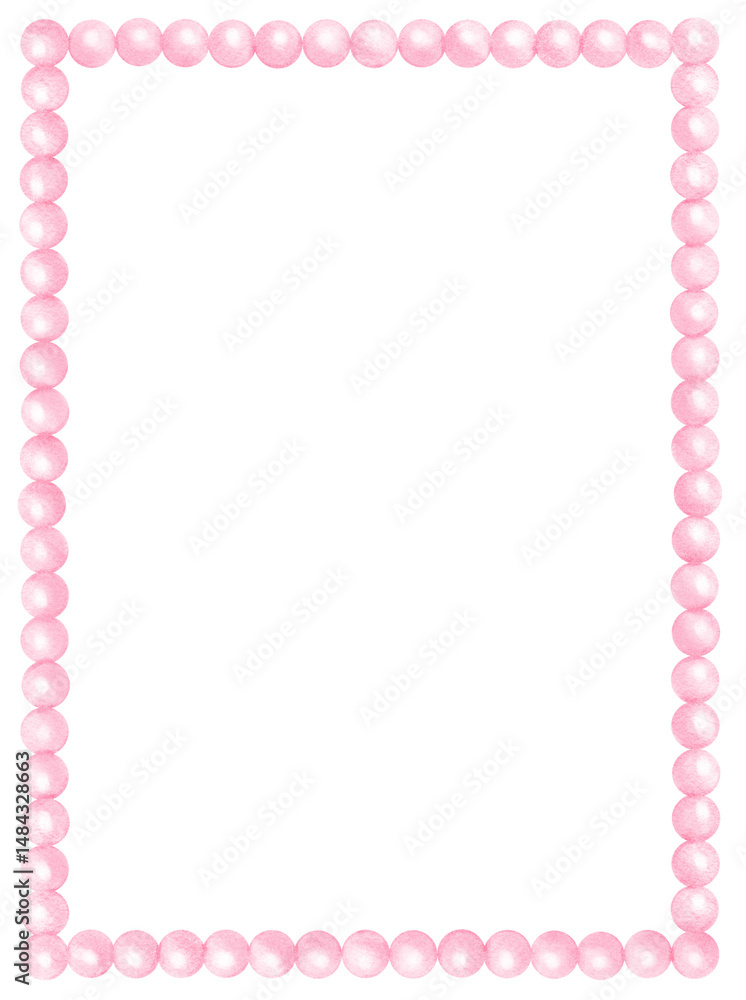 Pink Pearl Rectangle frame shape watercolor Pink Pearl Rectangle frame shape watercolor