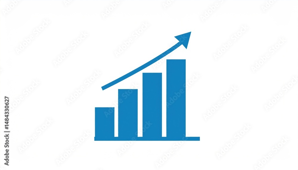 Graphical Bar Chart Showing an Upward Trend in Business Performance Data Graphical Bar Chart Showing an Upward Trend in Business Performance Data