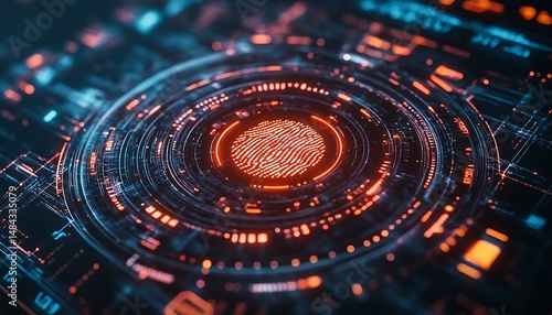 Wallpaper Mural Fingerprint digital interface Torontodigital.ca