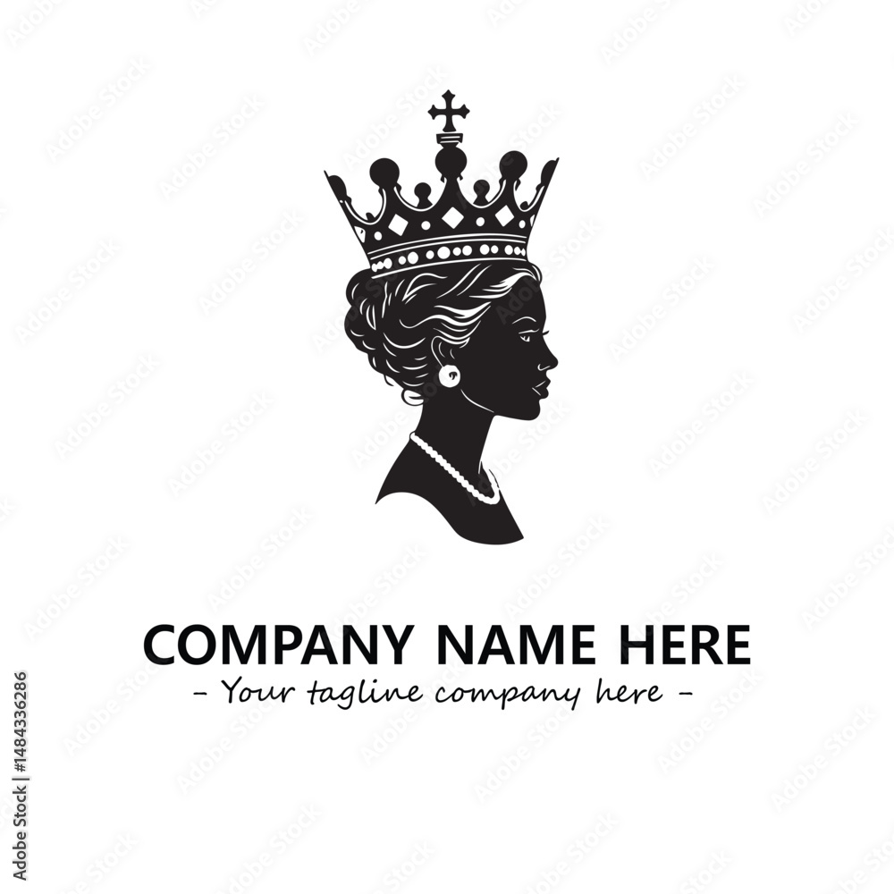 Fototapeta premium Head of queen logo company design vector illustration