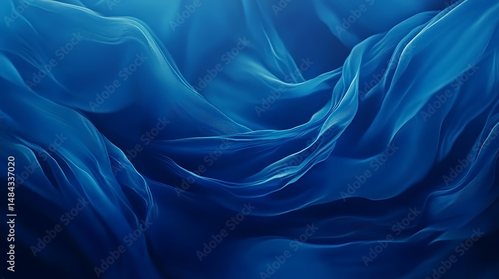 Obraz premium Deep blue fabric drape texture