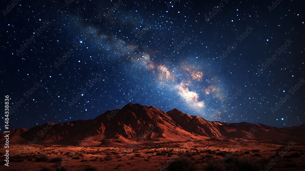 Obraz premium Desert milky way night panorama
