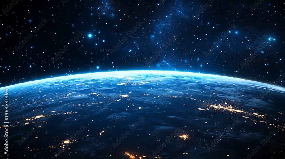 Fototapeta premium Earth from space night view