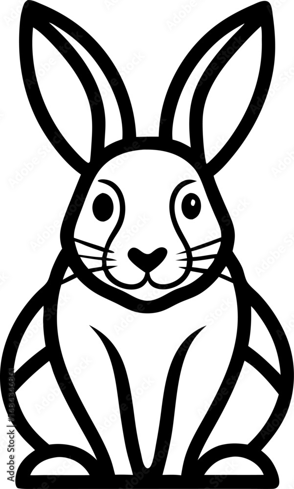 Fototapeta premium black and white rabbit vector