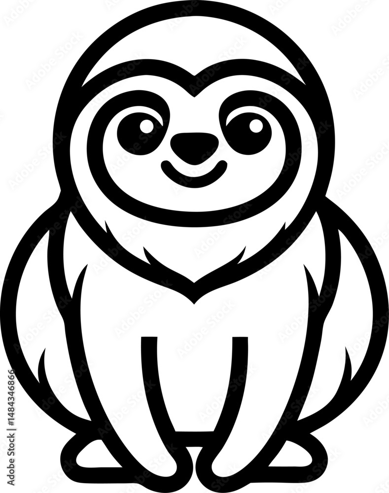 Obraz premium vector illustration of a cartoon Sloth 