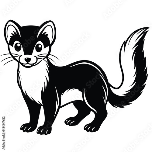 Pine Marten vector illustration white background