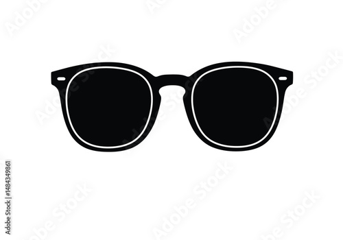 Spectacle silhouette. This image is a black silhouette of spectacles, also known as glasses or eyewear, used for vision correction or as a fashion accessory. Vector clipart illustration design.