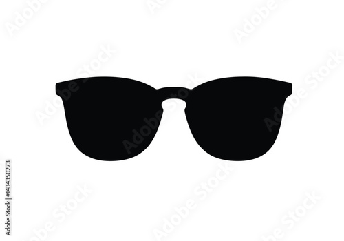 Sunglasses silhouette. This image is a black silhouette of sunglasses, a popular accessory for protecting the eyes from the sun. Vector clipart illustration design.